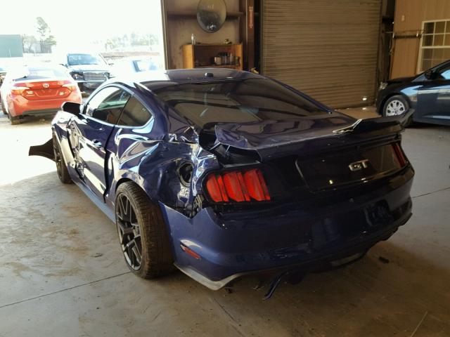 1FA6P8CF1F5353708 - 2015 FORD MUSTANG GT BLUE photo 3