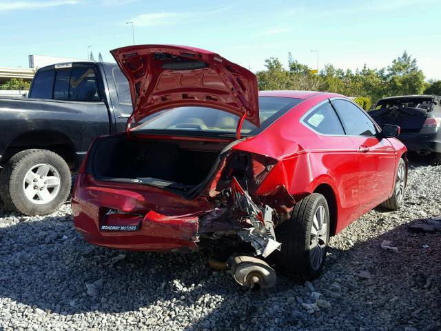 1HGCS12898A005785 - 2008 HONDA ACCORD EXL RED photo 4