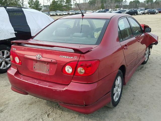 2T1BR32EX8C898150 - 2008 TOYOTA COROLLA CE RED photo 4