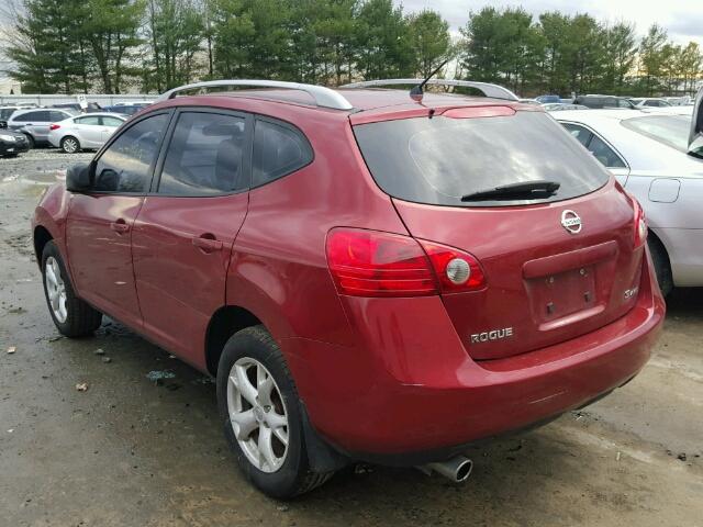 JN8AS58V88W111551 - 2008 NISSAN ROGUE S RED photo 3