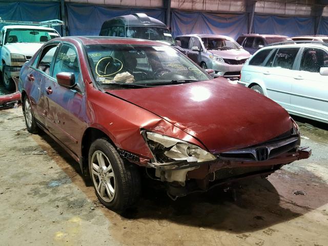 1HGCM56867A021257 - 2007 HONDA ACCORD EX RED photo 1