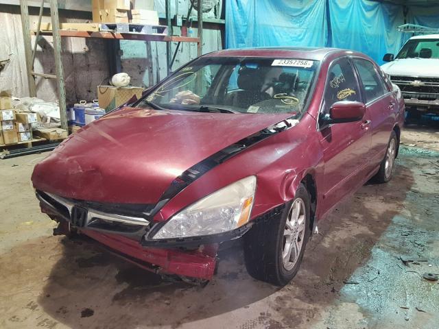 1HGCM56867A021257 - 2007 HONDA ACCORD EX RED photo 2