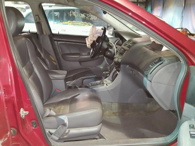 1HGCM56867A021257 - 2007 HONDA ACCORD EX RED photo 5