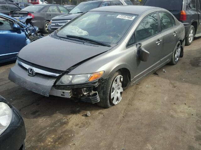 1HGFA16528L090277 - 2008 HONDA CIVIC LX GRAY photo 2