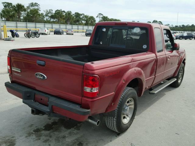 1FTYR44E09PA54201 - 2009 FORD RANGER SUP RED photo 4