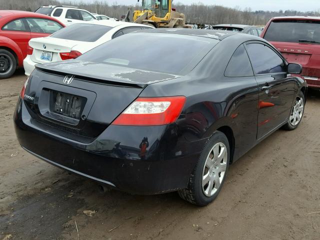 2HGFG12657H574503 - 2007 HONDA CIVIC LX BLACK photo 4