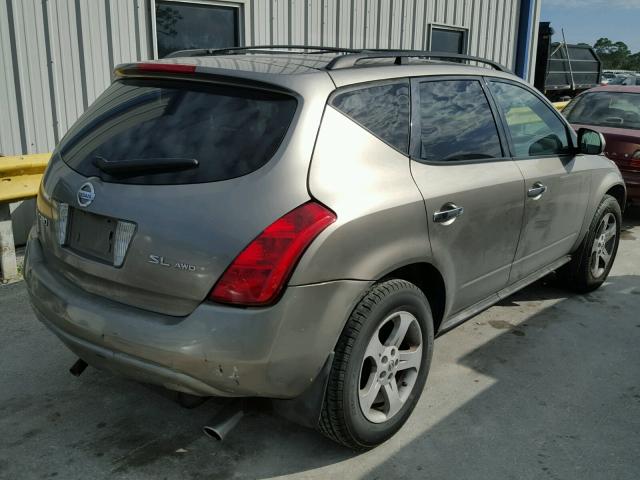 JN8AZ08W13W205402 - 2003 NISSAN MURANO SL GRAY photo 4