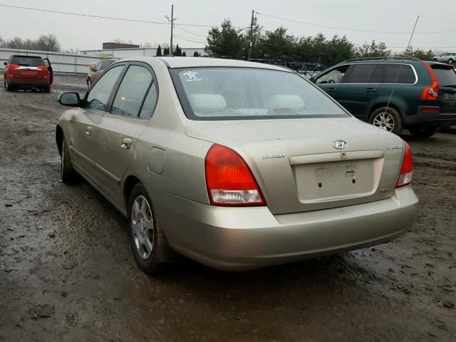 KMHDN45D13U489989 - 2003 HYUNDAI ELANTRA GL TAN photo 3