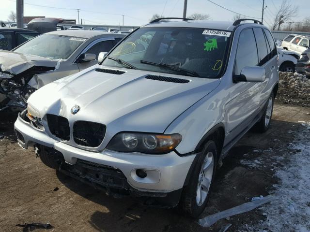 5UXFA13515LY11931 - 2005 BMW X5 3.0I SILVER photo 2