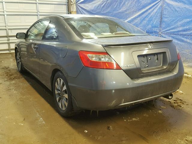 2HGFG12829H500041 - 2009 HONDA CIVIC EX GRAY photo 3