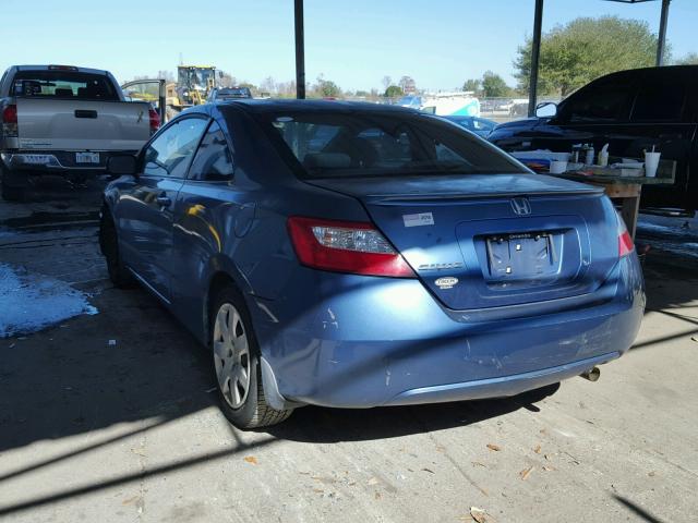 2HGFG12698H581519 - 2008 HONDA CIVIC LX BLUE photo 3