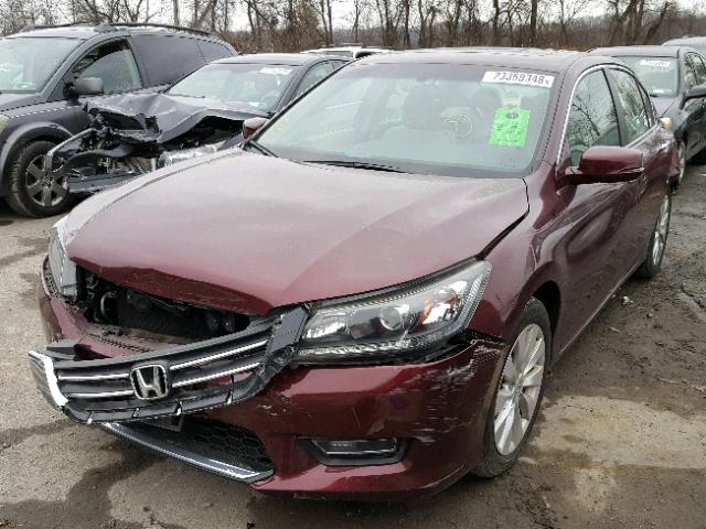 1HGCR2F75DA163909 - 2013 HONDA ACCORD EX RED photo 2