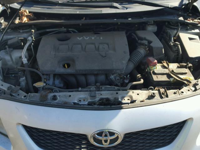 JTDBL40E599045463 - 2009 TOYOTA COROLLA BA SILVER photo 7