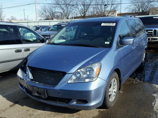 5FNRL38777B051069 - 2007 HONDA ODYSSEY EX BLUE photo 2