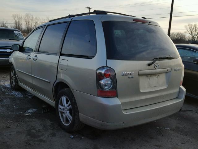 JM3LW28A740514560 - 2004 MAZDA MPV WAGON TAN photo 3