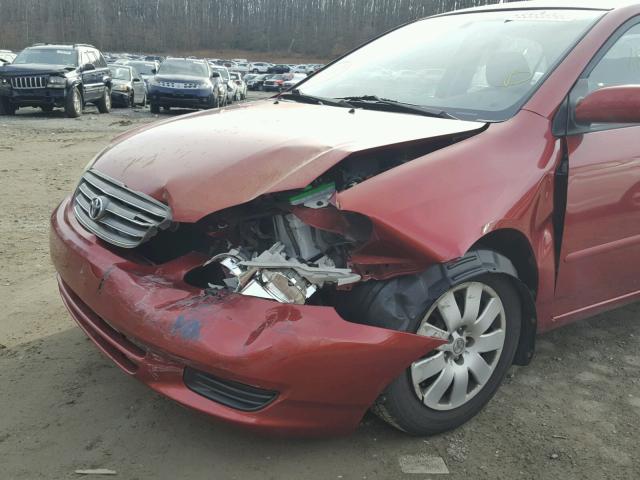 1NXBR38E93Z039758 - 2003 TOYOTA COROLLA CE RED photo 9
