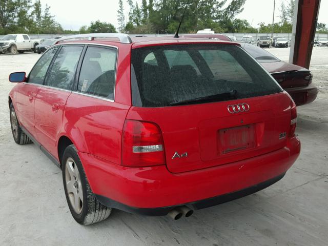 WAUGD28D0XA295172 - 1999 AUDI A4 2.8 AVA RED photo 3