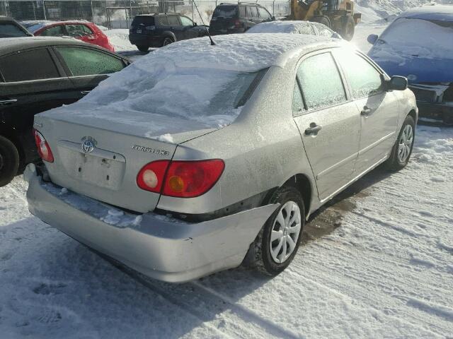 2T1BR32E54C808557 - 2004 TOYOTA COROLLA CE SILVER photo 4