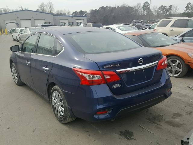 3N1AB7AP7GY300608 - 2016 NISSAN SENTRA S BLUE photo 3