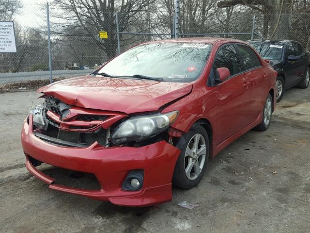 2T1BU4EE4BC577373 - 2011 TOYOTA COROLLA BA RED photo 2