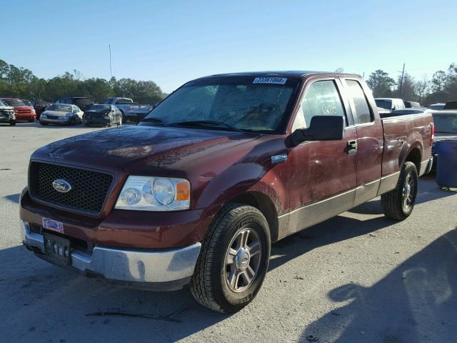 1FTRX12W25NA75593 - 2005 FORD F150 RED photo 2