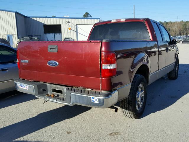 1FTRX12W25NA75593 - 2005 FORD F150 RED photo 4