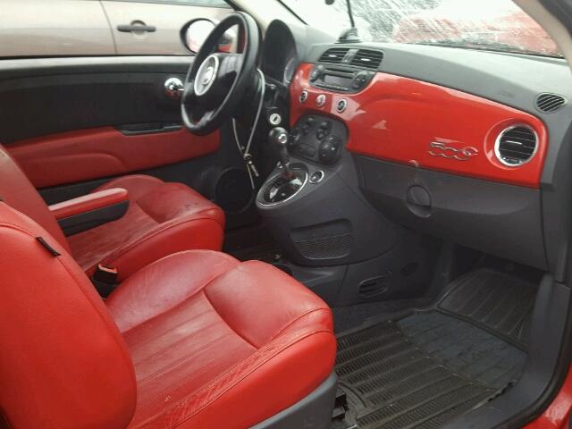 3C3CFFER4CT313215 - 2012 FIAT 500 LOUNGE RED photo 5