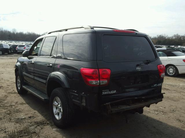 5TDBT44A17S292341 - 2007 TOYOTA SEQUOIA SR BLACK photo 3