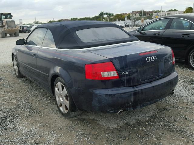 WAUAC48HX6K007593 - 2006 AUDI A4 1.8 CAB BLUE photo 3