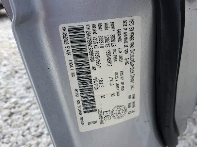 2A4GM68416R894760 - 2006 CHRYSLER PACIFICA T SILVER photo 10