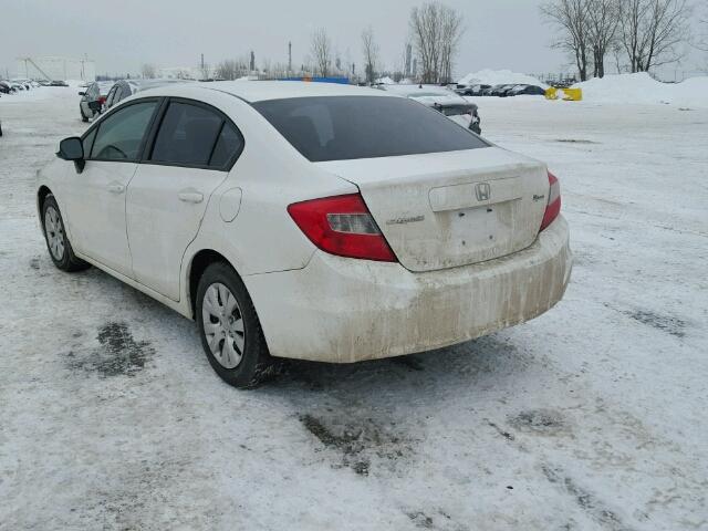 2HGFB2E48CH052117 - 2012 HONDA CIVIC LX WHITE photo 3