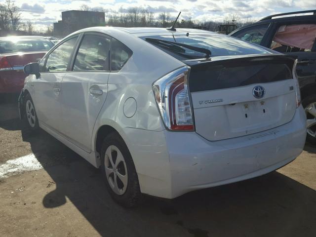 JTDKN3DU4D1627227 - 2013 TOYOTA PRIUS WHITE photo 3