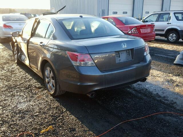 1HGCP36888A081814 - 2008 HONDA ACCORD EXL GRAY photo 3