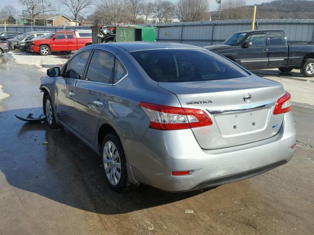 3N1AB7AP0EY279825 - 2014 NISSAN SENTRA S GRAY photo 3