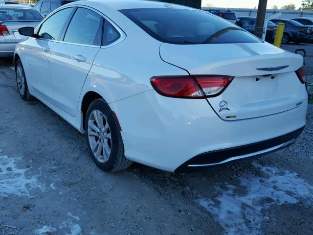 1C3CCCAB1FN594992 - 2015 CHRYSLER 200 LIMITE WHITE photo 3