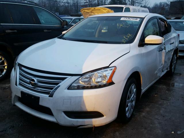 3N1AB7AP7DL620052 - 2013 NISSAN SENTRA S WHITE photo 2