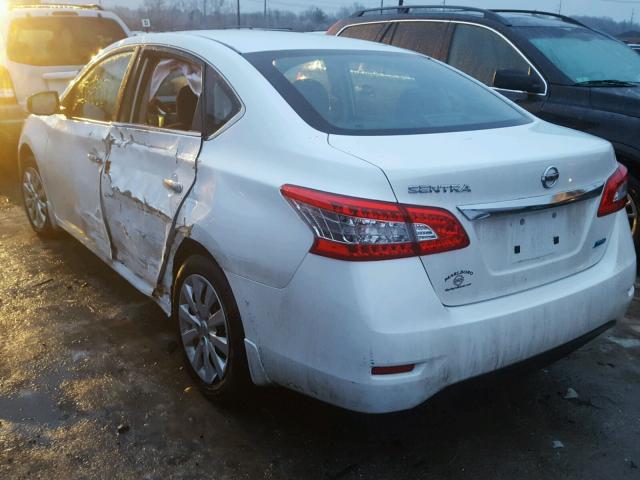 3N1AB7AP7DL620052 - 2013 NISSAN SENTRA S WHITE photo 3