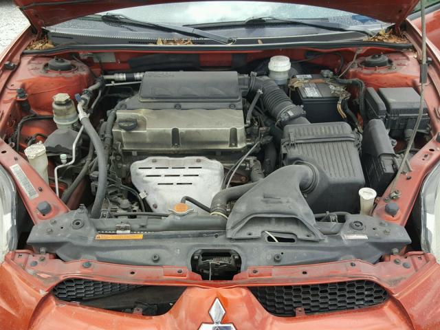 4A3AK24F97E018418 - 2007 MITSUBISHI ECLIPSE GS ORANGE photo 7