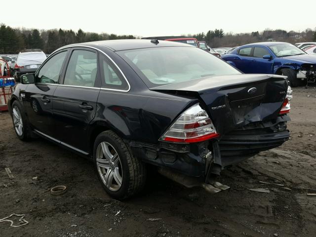 1FAHP24W58G125206 - 2008 FORD TAURUS SEL BLACK photo 3