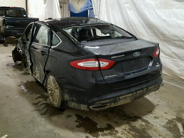 3FA6P0H98GR216798 - 2016 FORD FUSION SE BLUE photo 3