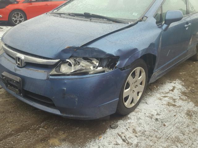 2HGFA16538H519553 - 2008 HONDA CIVIC LX BLUE photo 9