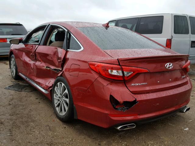 5NPE34AF9FH251263 - 2015 HYUNDAI SONATA SPO MAROON photo 3