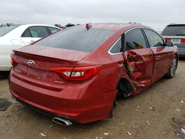 5NPE34AF9FH251263 - 2015 HYUNDAI SONATA SPO MAROON photo 4