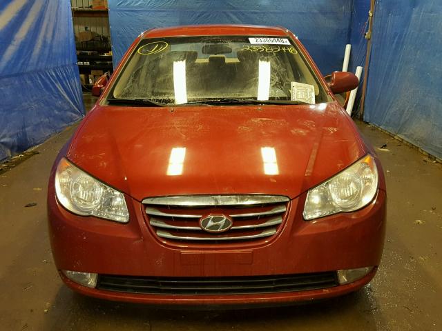 KMHDU4AD8AU185743 - 2010 HYUNDAI ELANTRA BL RED photo 9