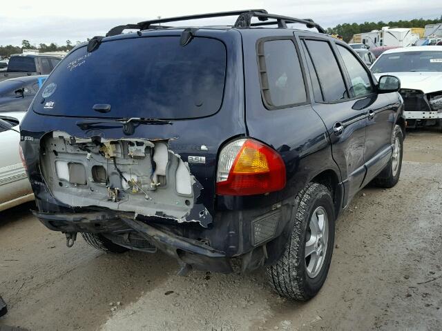 KM8SC13E44U582787 - 2004 HYUNDAI SANTA FE G BLUE photo 4