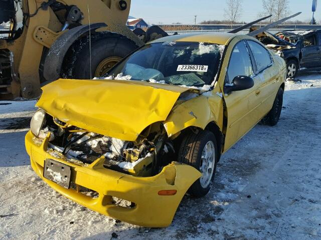 1B3ES56C12D655621 - 2002 DODGE NEON ES YELLOW photo 2