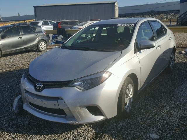 2T1BURHE4EC110015 - 2014 TOYOTA COROLLA L GRAY photo 2