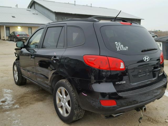5NMSH13E68H185049 - 2008 HYUNDAI SANTA FE S BLACK photo 3