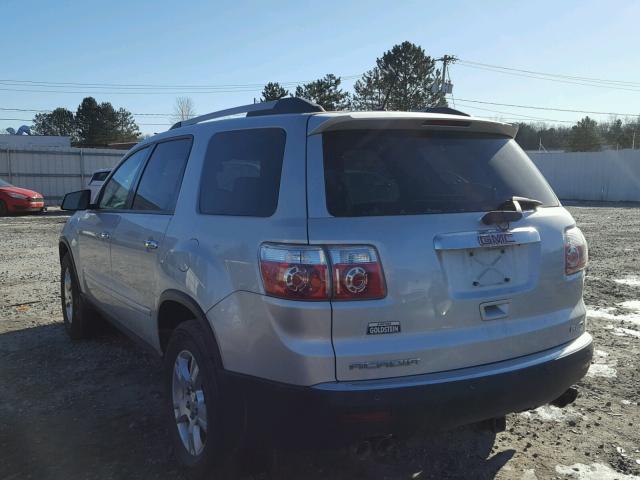 1GKLVLED7AJ259130 - 2010 GMC ACADIA SLE SILVER photo 3