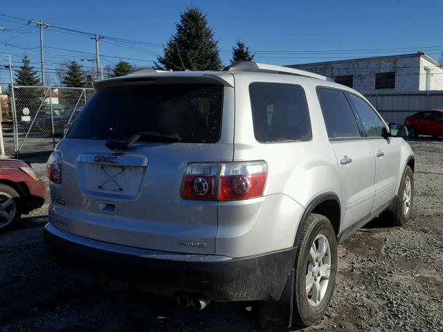 1GKLVLED7AJ259130 - 2010 GMC ACADIA SLE SILVER photo 4